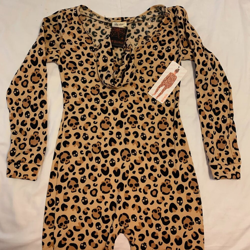 Shesho" Cheetah Pajama/Halloween Jumpsuit with Headband Sz S
